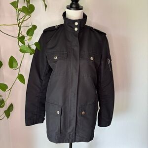 Lauren Ralph Lauren Black Utility Style Jacket with Epaulettes Size M